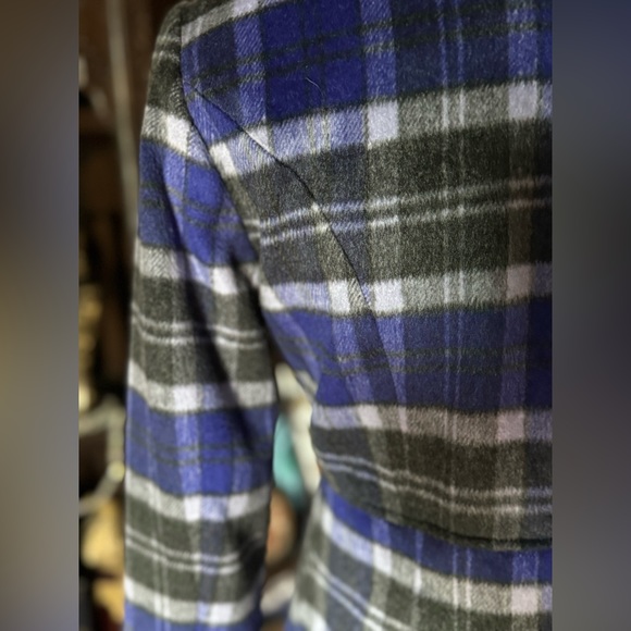 mac & jac blue and black flannel jacket size xs - Picture 5 of 9